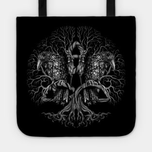 Tree of life -Yggdrasil with ravens Tote