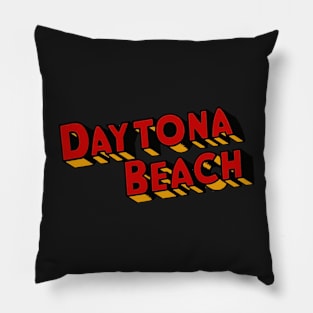 Vintage Style Daytona Beach Text Pillow