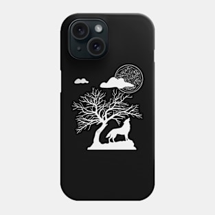 Wolf Howling at the Pizza Pie in the Sky Phone Case