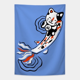 Kitty Being Koi Tapestry