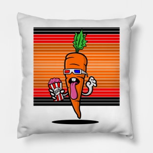 Zombie Brain Food Carrot Sees A Movie Pillow