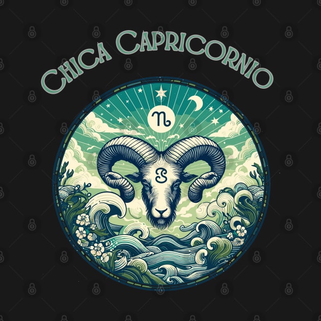 "Capricorn Spanish Cosmic Elegance"- Zodiac Horoscope Star Signs by stickercuffs