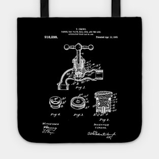 Tap water mixer patent , faucet for bathroom sink blueprint poster / faucet tap Patent Illustration / plumber gift idea Tote