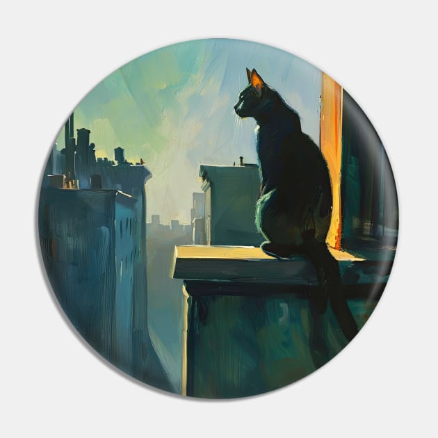 Rooftop Cat Pin by FelipeHora