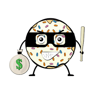 Donut Bandit - Funny Character Illustration T-Shirt