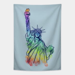 Rainbow Lady Liberty Pride Art Tapestry