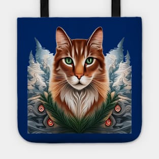 State Cat With White Pine Maine State Tattoo Art Tote