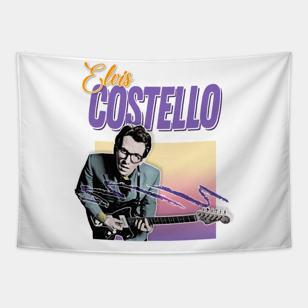 Elvis Costello / 80s Style Aesthetic Design Tapestry by DankFutura