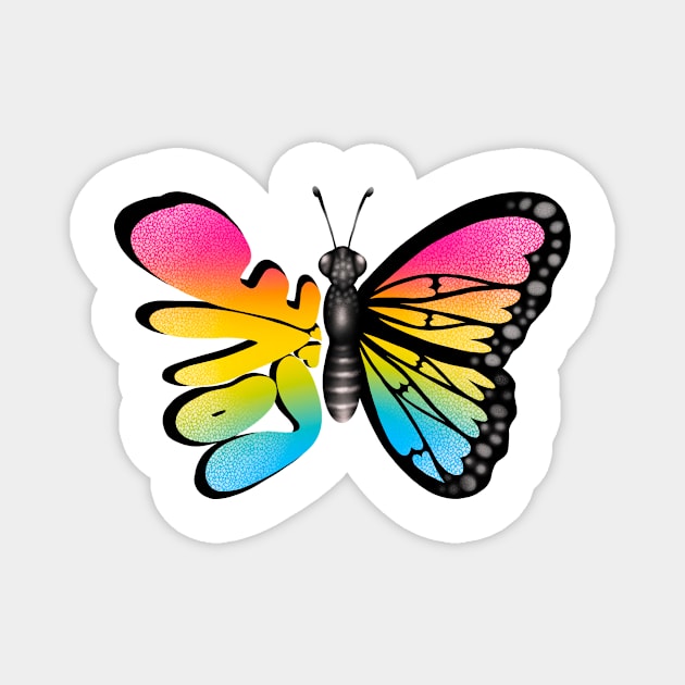 Pan Pride Butterfly Magnet by JessieiiiDesign