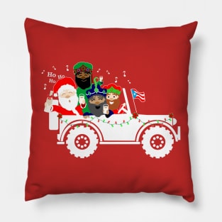 Puerto Rican Christmas Chinchorreo Coquito Santa Three Kings White Pillow