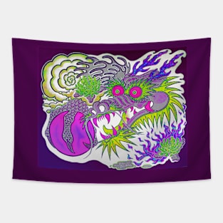 Neon Dragon With 4 Elements Variant 11 Tapestry