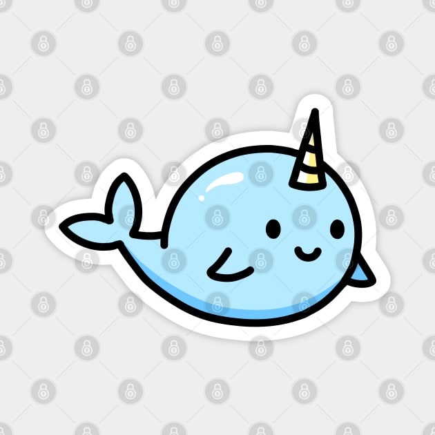 Narwhal Magnet by littlemandyart