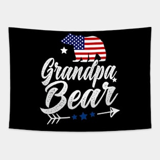 Grandpa Bear Patriotic Flag Matching 4th Of July Tapestry