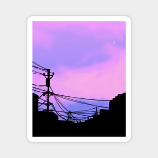 Aesthetic sunset Japanese Lo Fi Magnet