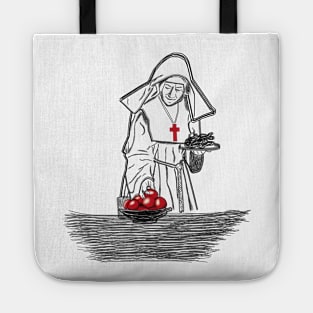 Medieval Priestess Drawing Tote