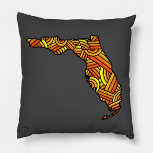 Florida Map Art Pillow