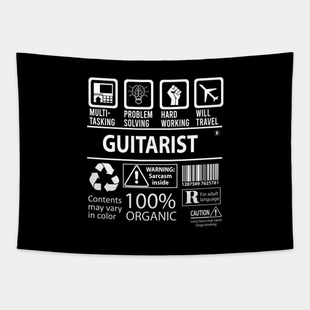 Guitarist T Shirt - MultiTasking Certified Job Gift Item Tee Tapestry by Aquastal