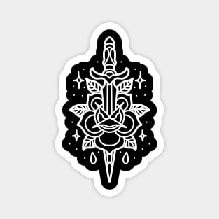 rose dagger line art Magnet