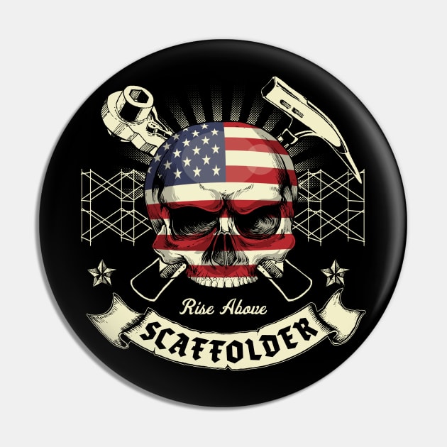 USA American Scaffolder Pin by Black Tee Inc