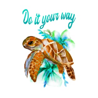 Turtle, Flower, Positive, Marine, Spiritual T-Shirt