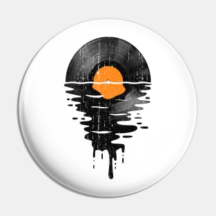 Cool Music Vinyl Record Retro Vintage Orange Pin