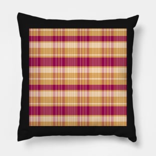 Summer Aesthetic Calan 1 Hand Drawn Textured Plaid Pattern Pillow