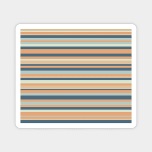 Stripped design in retro neutral pink and blue tones Magnet