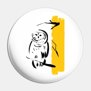 Brush Owl Pin