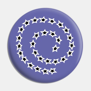 White and Black Star Spiral Pin