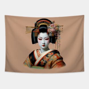 Japanese Geisha Girl Renaissance Tapestry