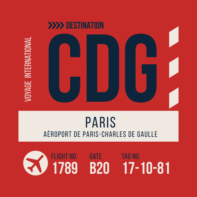 Paris Charles De Gaulle Airport Stylish Luggage Tag (CDG) by SLAG_Creative