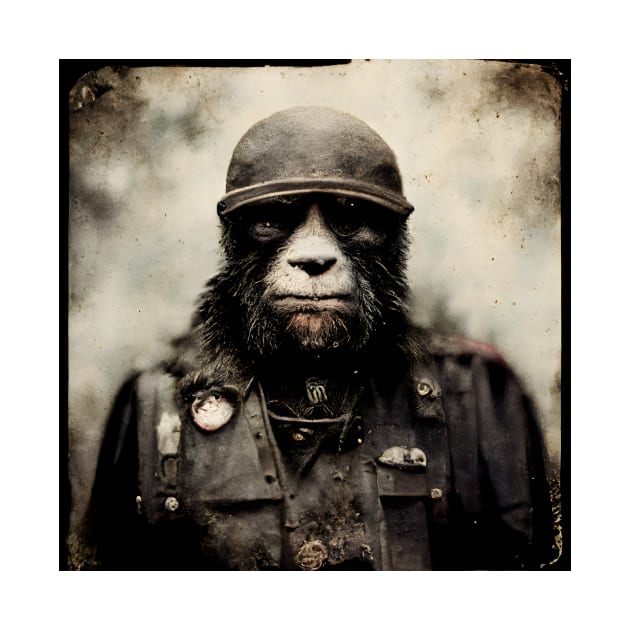 Gorilon Sanjurjo The general of the militia of the monkeys by AmazinfArt
