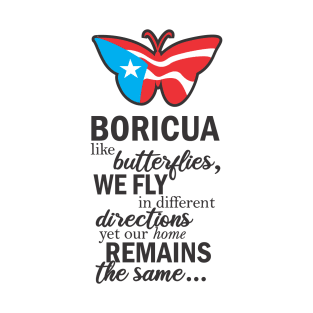 Boricua Flag Familia Butterfly Puerto Rico T-Shirt