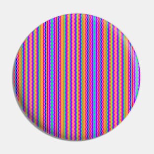 Bold Wiggly Rainbow Stripes Pin