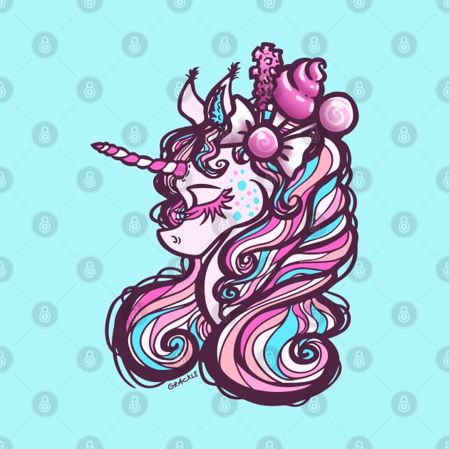 Pink Sugar Rush Unicorn by Jan Grackle