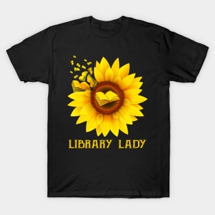 Library Lady - Sunflower Library Lady T-Shirt Library Lady - Sunflower Library Lady T-Shirt