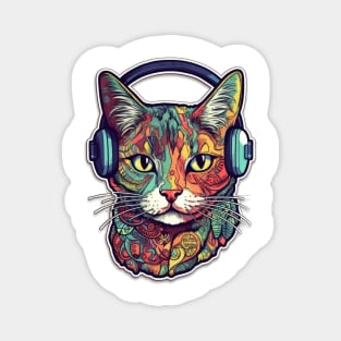 Smiling Cat with Headset Magnet