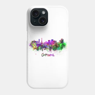 Genoa skyline in watercolor Phone Case