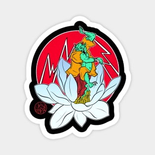 Oni - Japanese demon and lotus Magnet