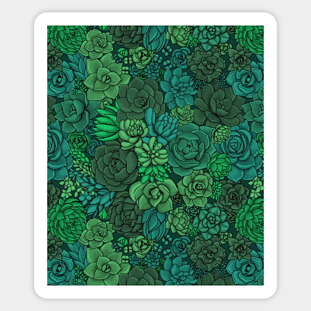 Succulent garden in green - Succulents - Sticker