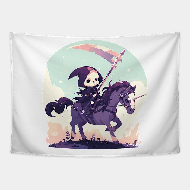 reaper on unicorn Tapestry by StevenBag