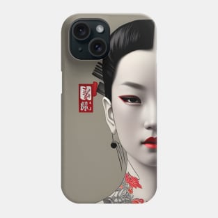 Beaux Animes Art, Ukiyo-e Irezumi Japanese Anime Girl Illustration Design Phone Case