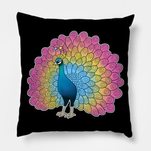 Pansexual Pride Peacock Pillow