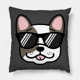 Frenchie Funny French Bulldog in Sunglasses Pillow