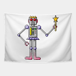 Pixel Robot 165 Tapestry