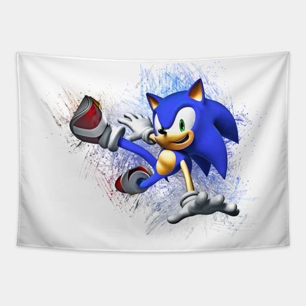 Sonic Pen Sketch Tapestry by masnono