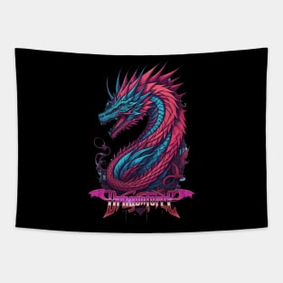 DragonForce neon wave art Tapestry