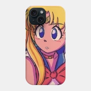 Cute magical anime girl vaporwave aesthetic Phone Case