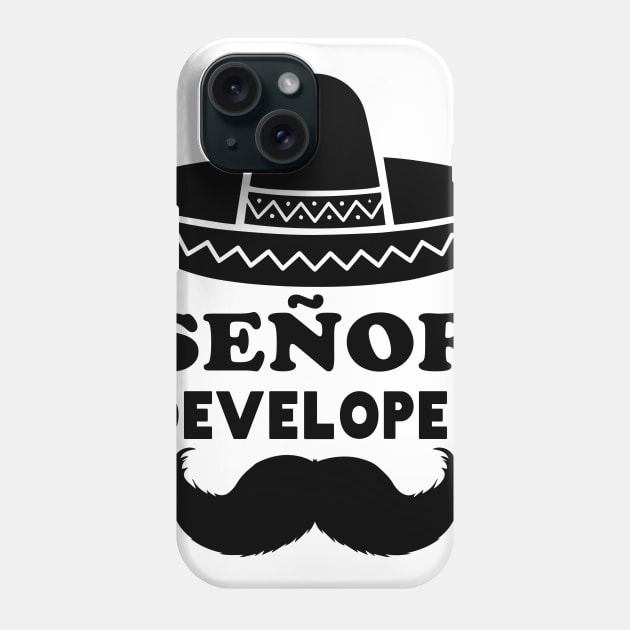 Señor Developer (Senior Developer) - Black Phone Case by shirtonaut