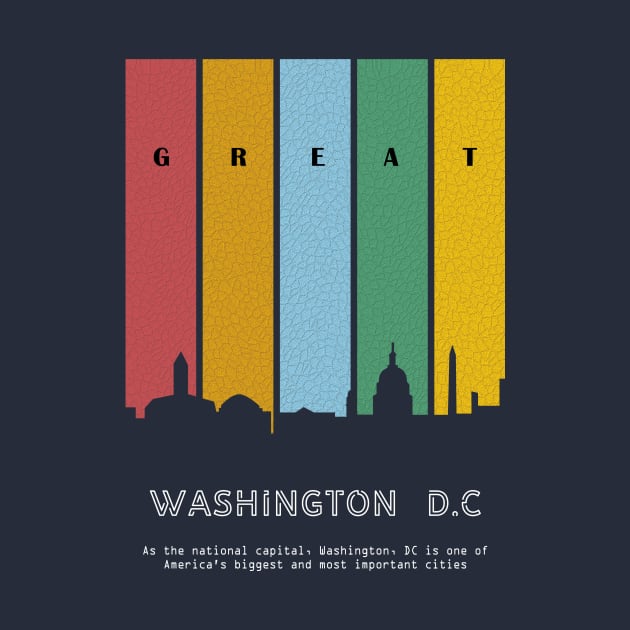 skyline city of washington d.c in silhouette style by Martincreative
